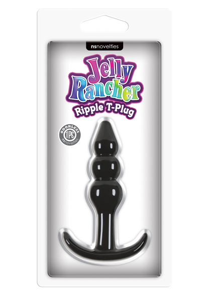 NS Novelties Jelly Rancher TPlug Ripple BLACK - 1