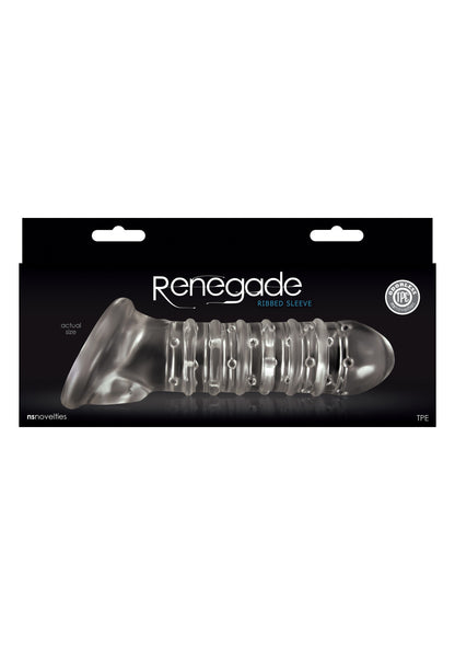 NS Novelties Renegade Ribbed Sleeve TRANSPA - 1