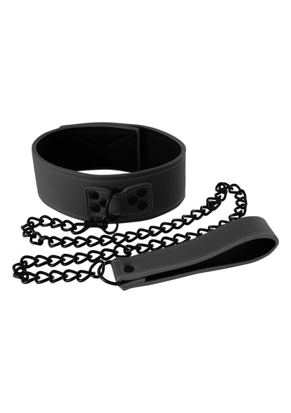 NS Novelties Renegade Bondage Collar BLACK - 0