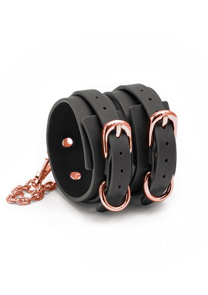 NS Novelties Bondage Couture Ankle Cuffs BLACK - 1