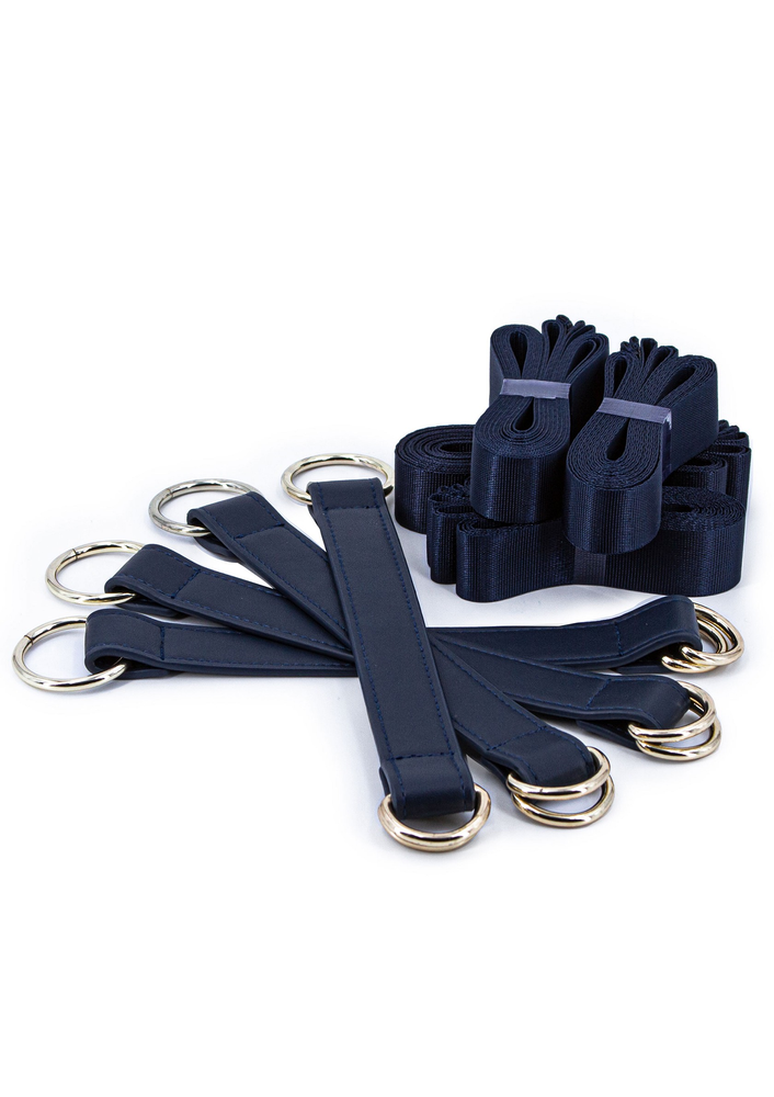 NS Novelties Bondage Couture Tie Down Straps BLUE - 0