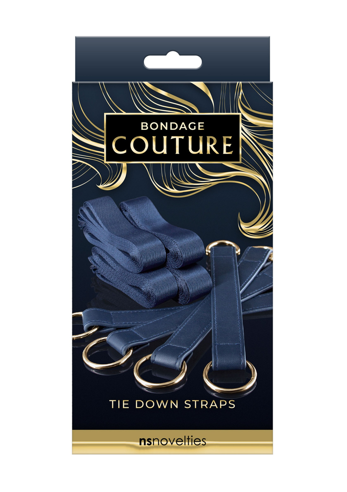 NS Novelties Bondage Couture Tie Down Straps BLUE - 1