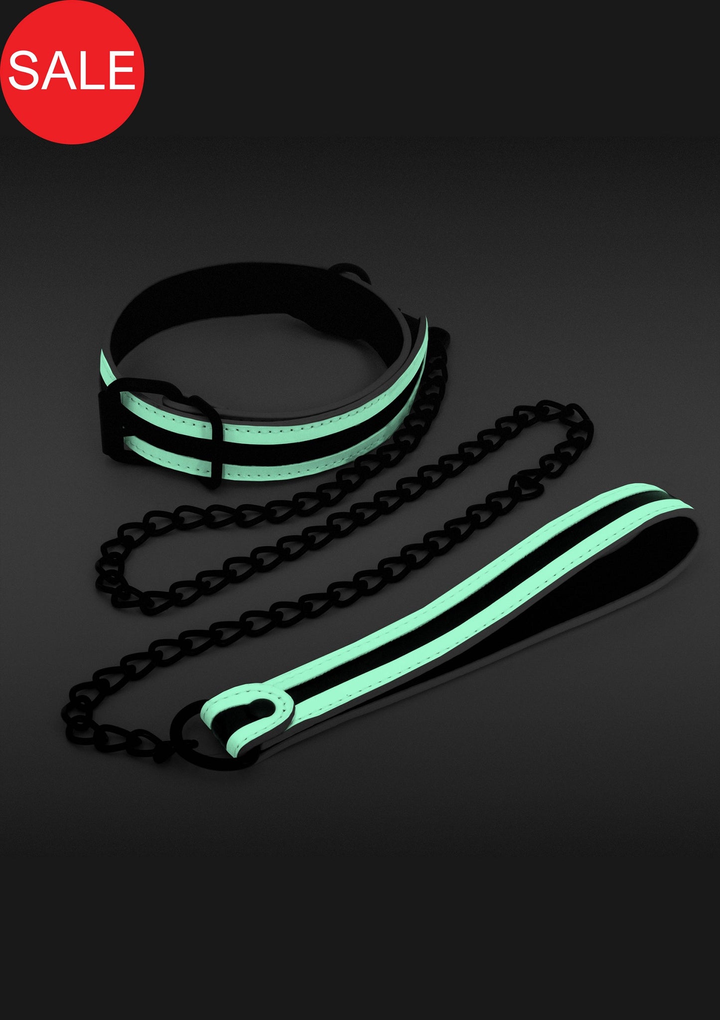 NS Novelties GLO Bondage Collar and Leash GLOW - 2