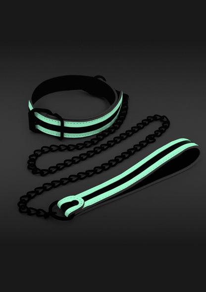 NS Novelties GLO Bondage Collar and Leash GLOW - 0