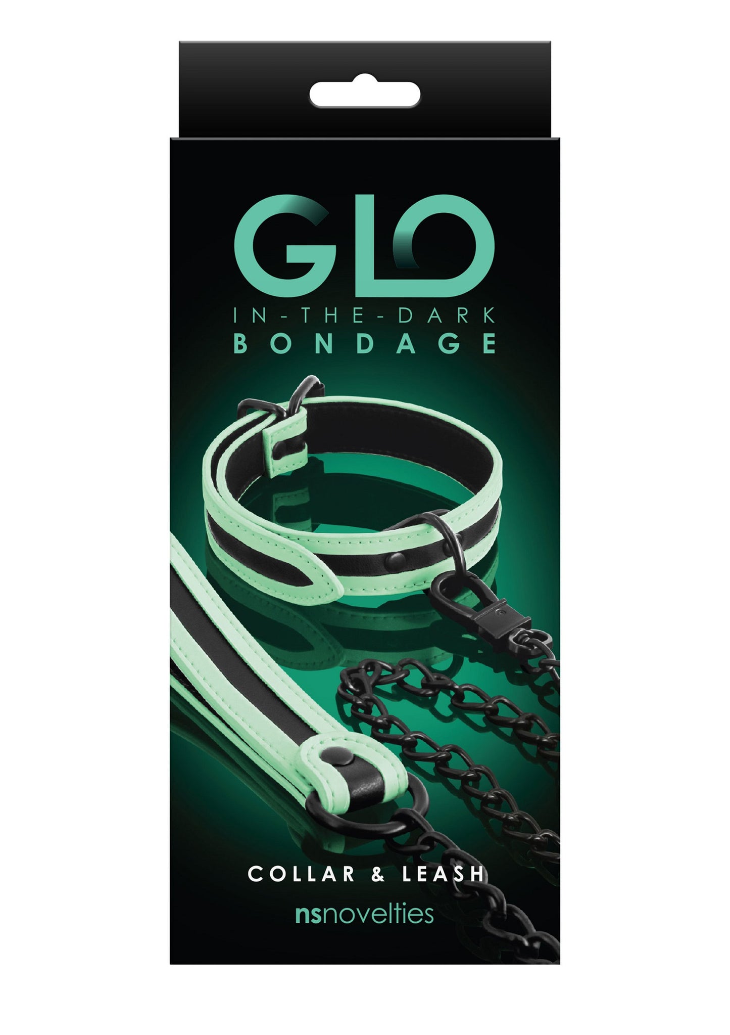 NS Novelties GLO Bondage Collar and Leash GLOW - 1