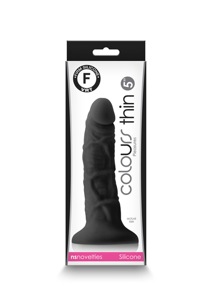 NS Novelties Colours Pleasures Thin 5' Dildo BLACK - 1