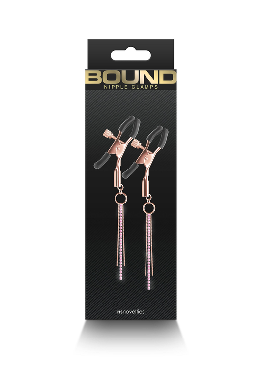 NS Novelties Bound Nipple Clamps D3 - Rose Gold