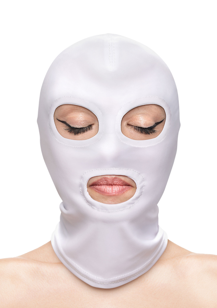 NS Novelties Fetish & Fashion Eyes & Mouth Hood WHITE - 1