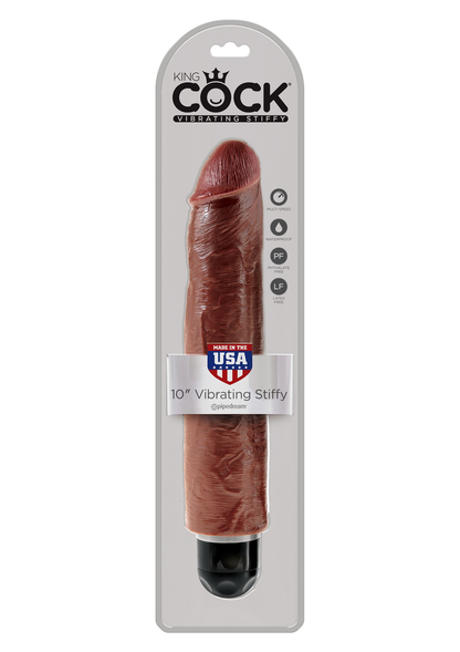 Pipedream King Cock 10' Vibrating Stiffy BROWN - 2