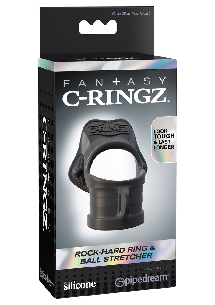 Pipedream Fantasy C-Ringz Rock Hard Ring & Stretcher BLACK - 0