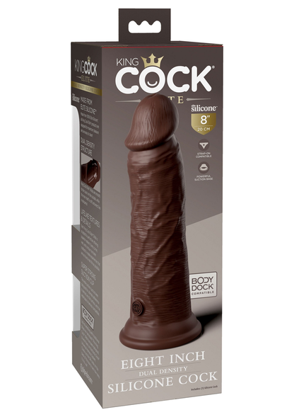 Pipedream King Cock Elite 8' 2Density Silicone Cock BROWN - 4