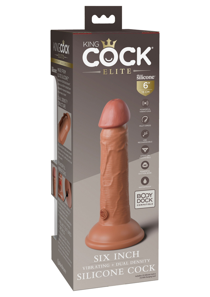 Pipedream King Cock Elite 6' 2Density Vibe Cock CARAMEL - 6