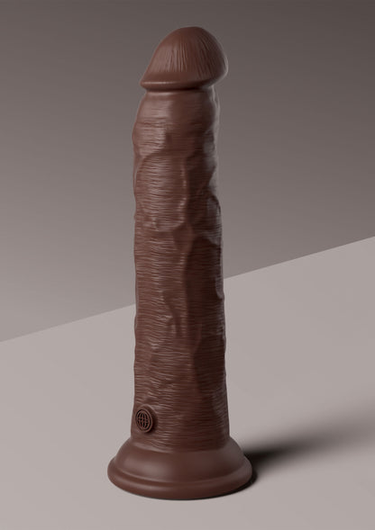 Pipedream King Cock Elite - 9' Vibrating Silicone Dual Density Cock with Remote BROWN - 0