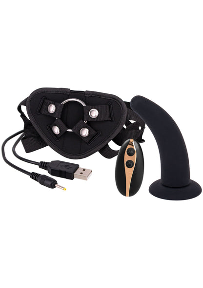 Seven Creations Vibration Dildo Strap-On 5' BLACK - 1