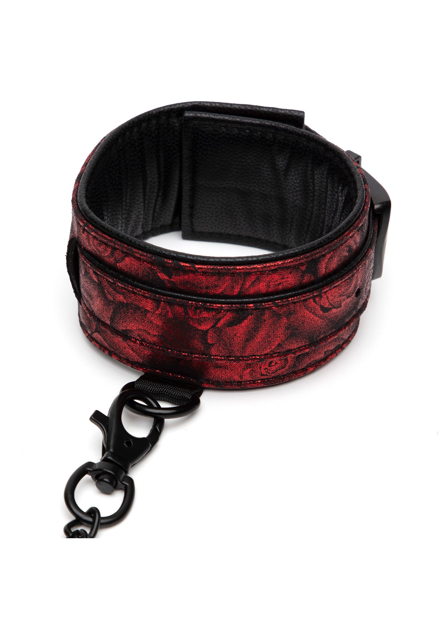 Reverse PU Leather Ankle Cuffs RED - 0