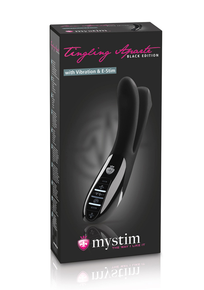 MyStim Tingling Apart eStim Vibrator BLACK - 0