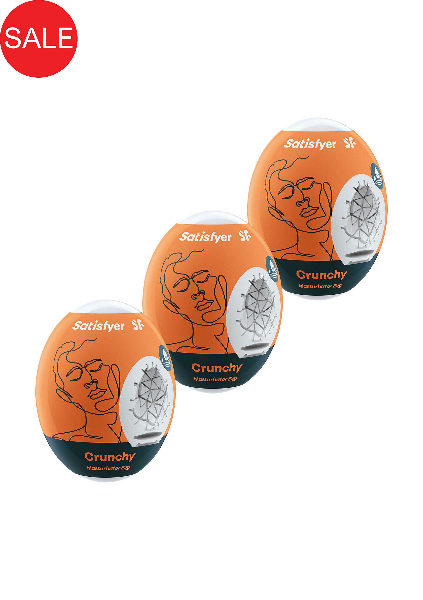 Satisfyer Masturbator Egg Chrunchy 3pcs ORANGE - 1