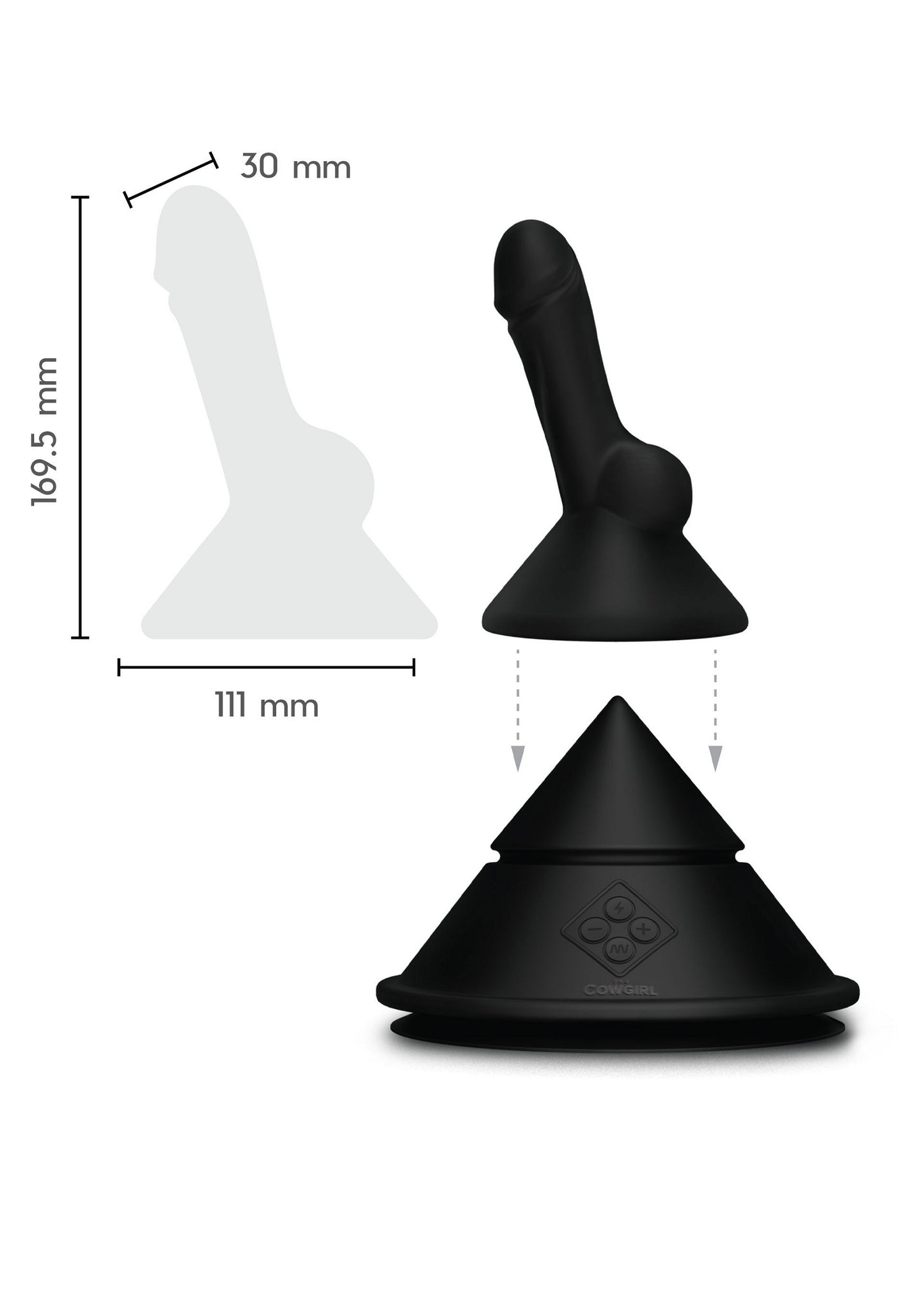 The Cowgirl The Cowgirl Cone Sex Machine BLACK - 1148