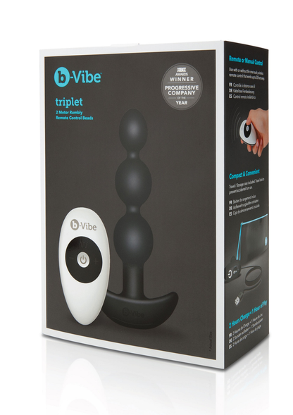 B-Vibe Triplet Anal Beads BLACK - 4