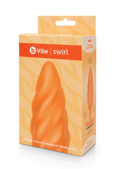 B-Vibe Swirl Texture Plug ORANGE - 5