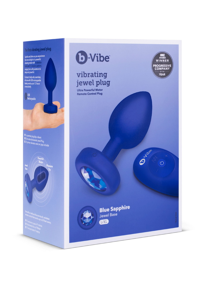 B-Vibe Vibrating Jewel Plug L/XL BLUE - 0