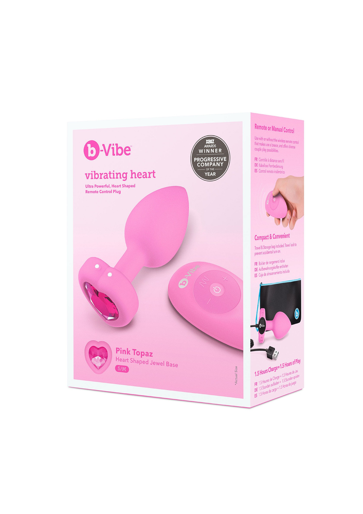 B-Vibe Vibrating Heart Plug S/M PINK - 10