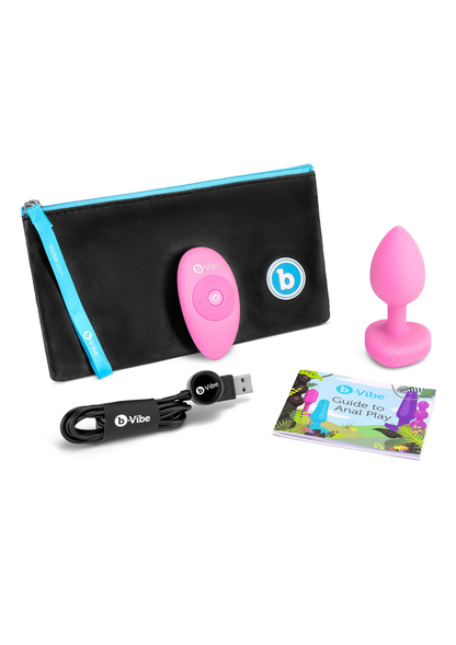 B-Vibe Vibrating Heart Plug S/M PINK - 0