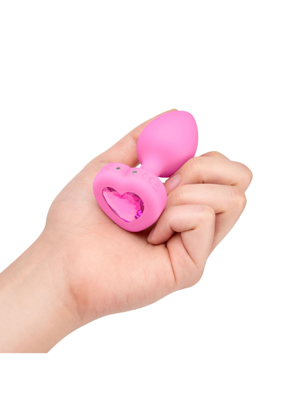 B-Vibe Vibrating Heart Plug S/M PINK - 5