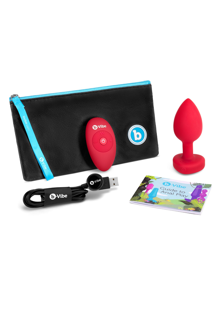 B-Vibe Vibrating Heart Plug M/L RED - 4