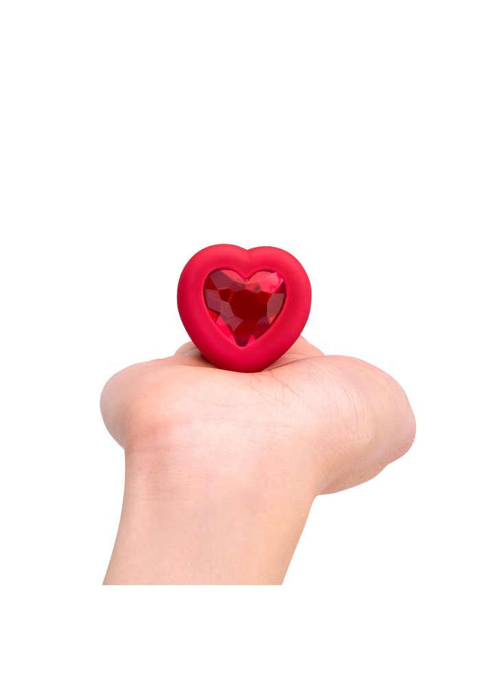 B-Vibe Vibrating Heart Plug M/L RED - 1