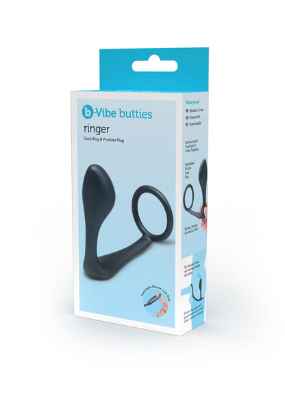 B-Vibe Ringer Cock Ring & Plug BLACK - 3