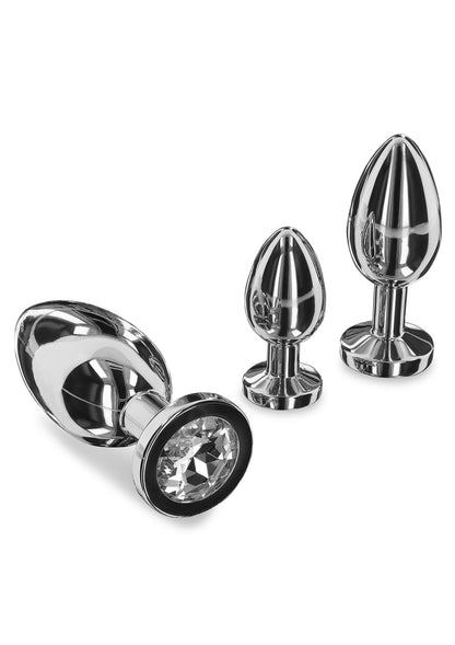 Playhouse Steel Pleasure Weighted Steel Butt Plug - M SILVER - 5