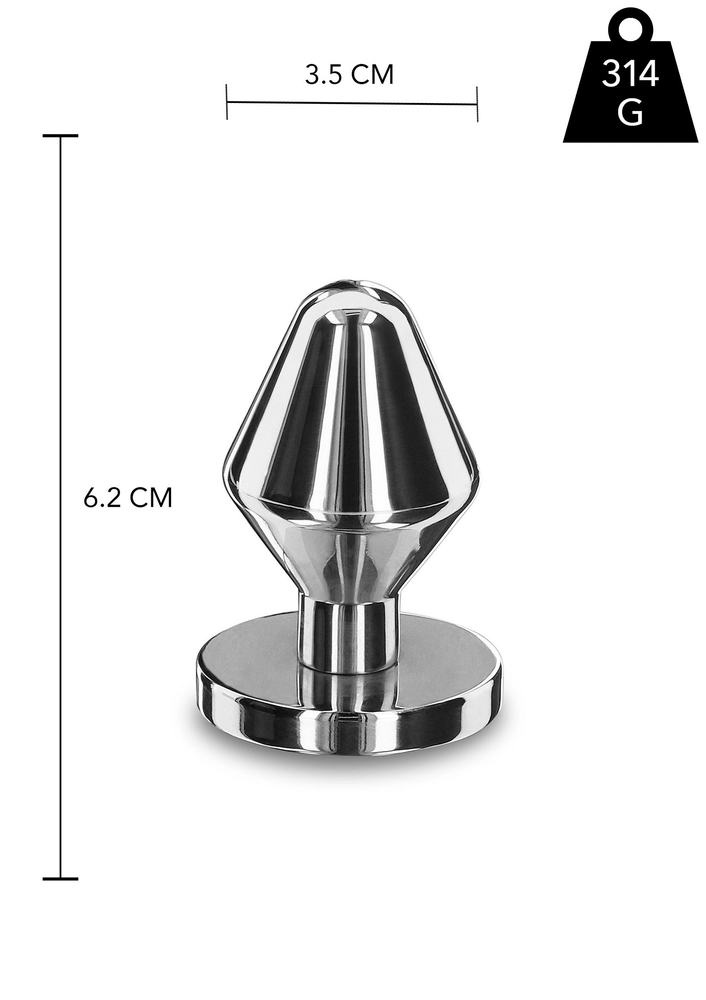 Playhouse Massive Steel Butt Plug - S SILVER - 0