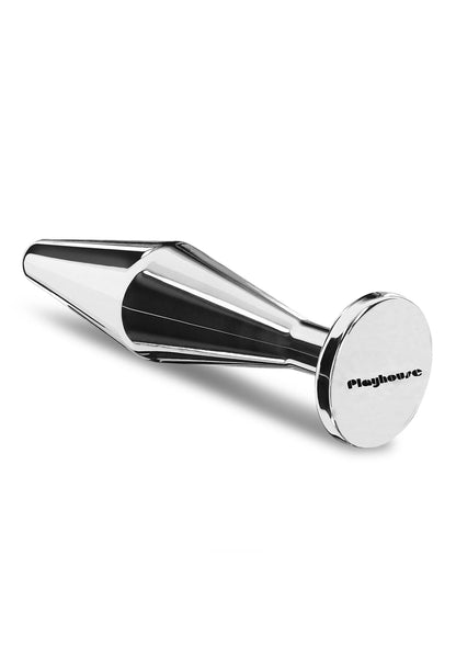 Playhouse Steel Pleasure Massive Steel Butt Plug - L SILVER - 3