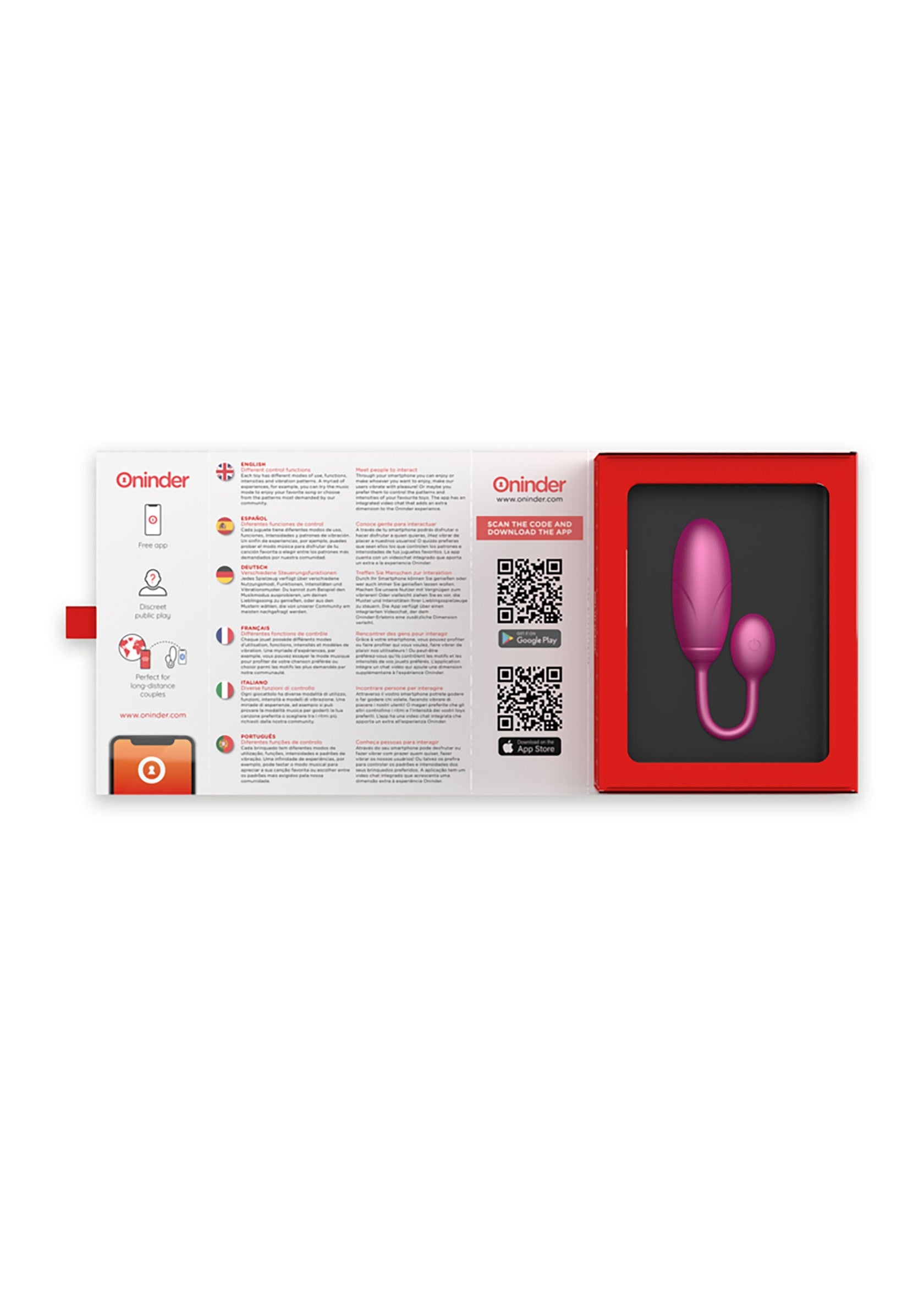 Oninder Denver Vibrating Egg + App PINK - 1