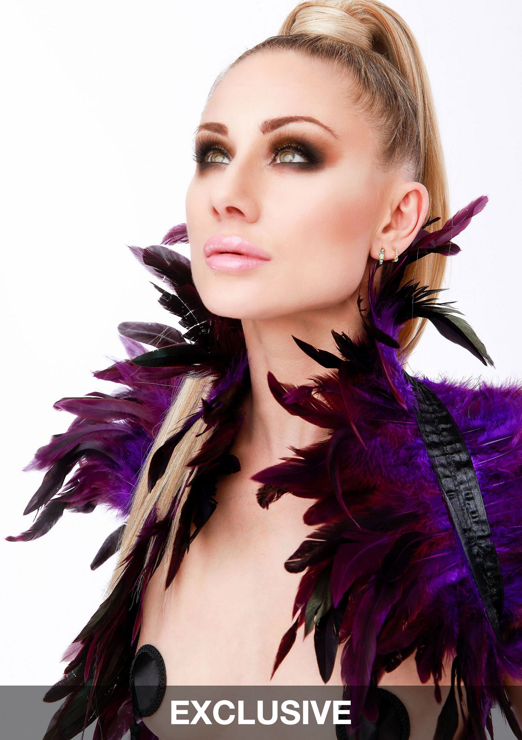 Kinky Diva Feather Shoulder Wrap NUDE O/S - 1186