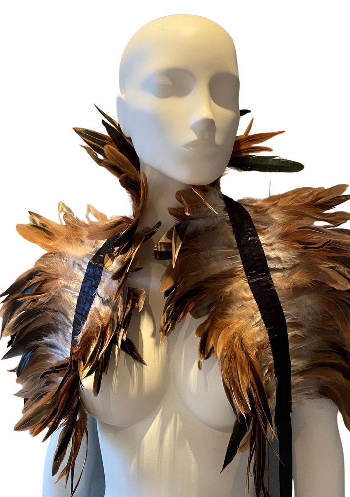 Kinky Diva Feather Shoulder Wrap NUDE O/S - 5