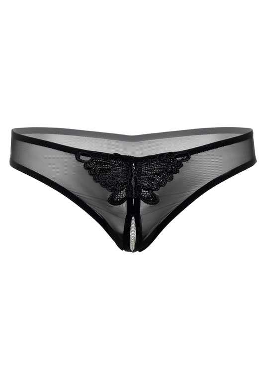 Daring Intimates Indra crotchless beaded thong - Schwarz