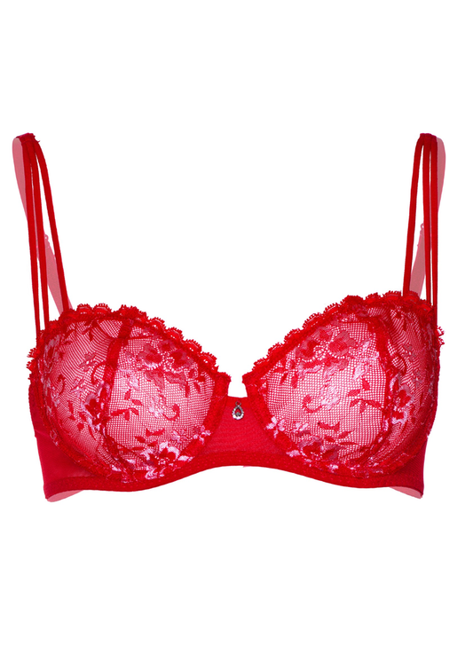 Daring Intimates Mix & Match Very sexy unlined lace bra - Rot