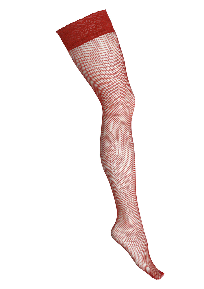 Kotek Fishnet Hold Ups H018 RED S/M - 2