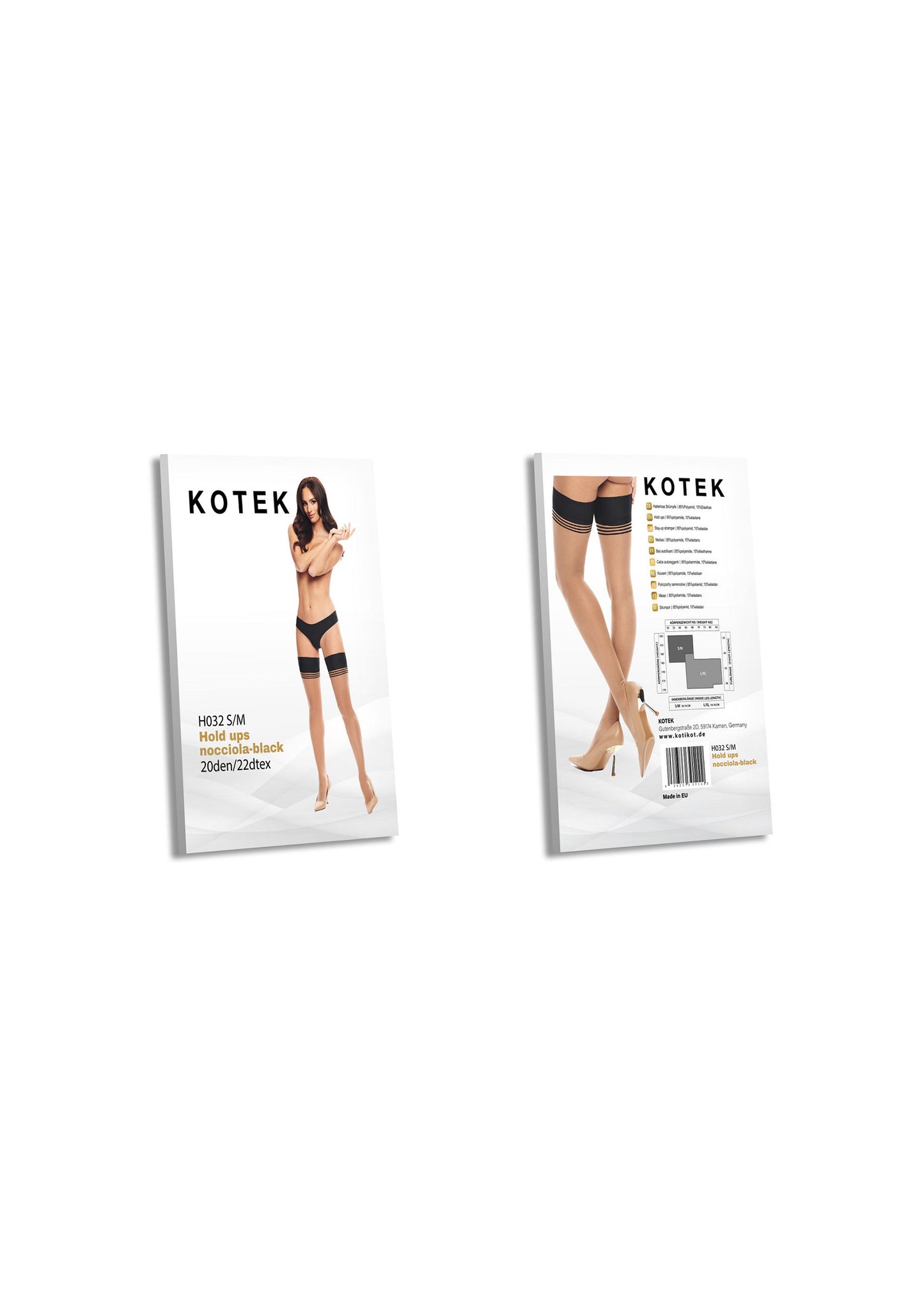 Kotek Hold Ups H032 Plus Size BLACK S/M - 6