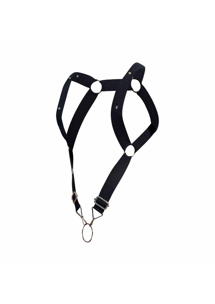 MOB Eroticwear Dngeon Straigh Back Harness BLACK O/S - 3