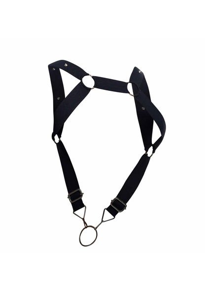 MOB Eroticwear Dngeon Straigh Back Harness BLACK O/S - 6