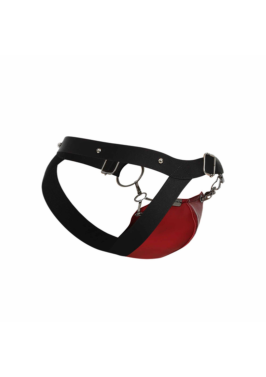 MOB Eroticwear Dngeon Snap Jockstrap - Rot