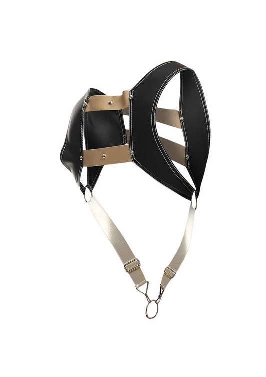 MOB Eroticwear Dngeon Top Cockring Harness - Gold