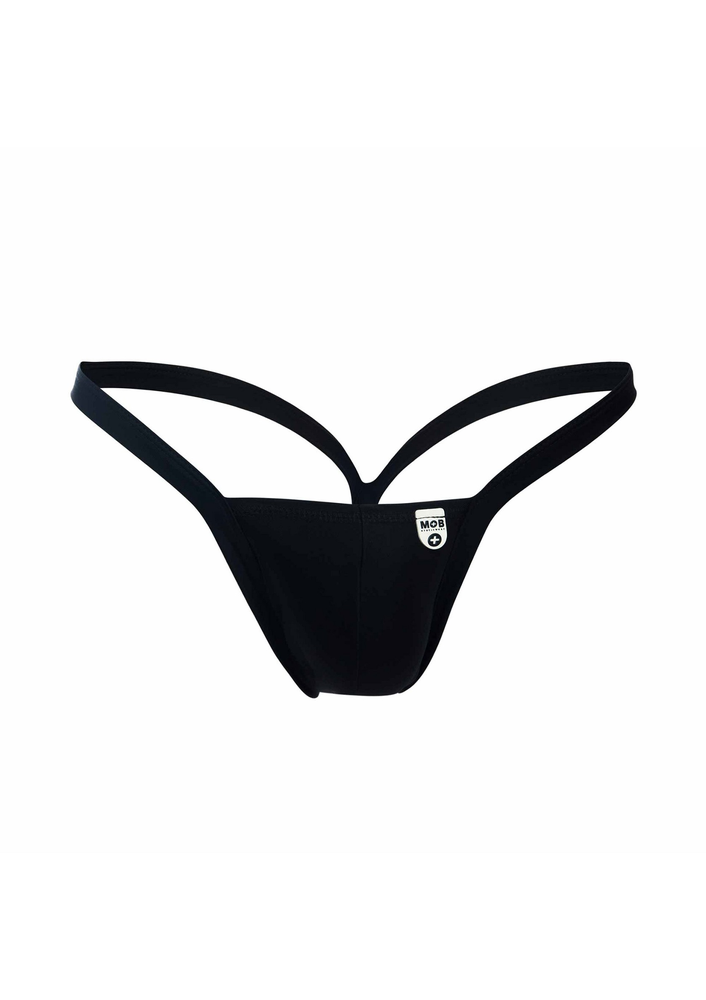 MOB Eroticwear Y Buns Thong BLACK S - 3