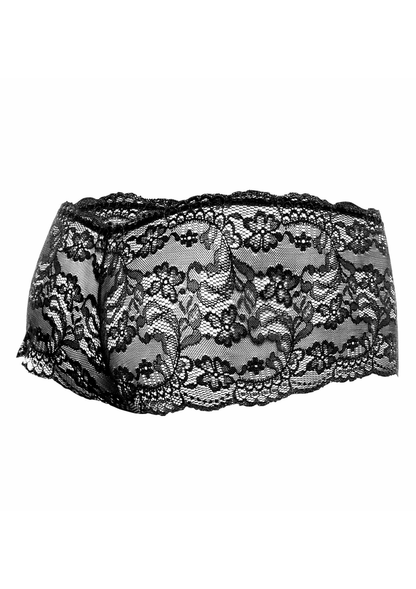 MOB Eroticwear Rose Lace Boy Short BLACK S/M - 5