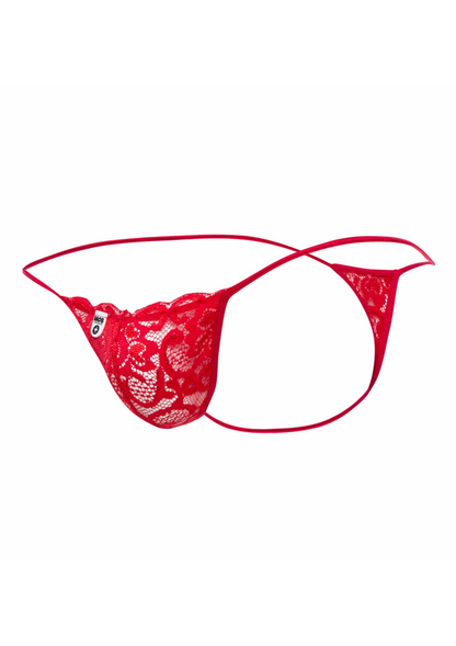 MOB Eroticwear Lace Thong RED S/M - 4