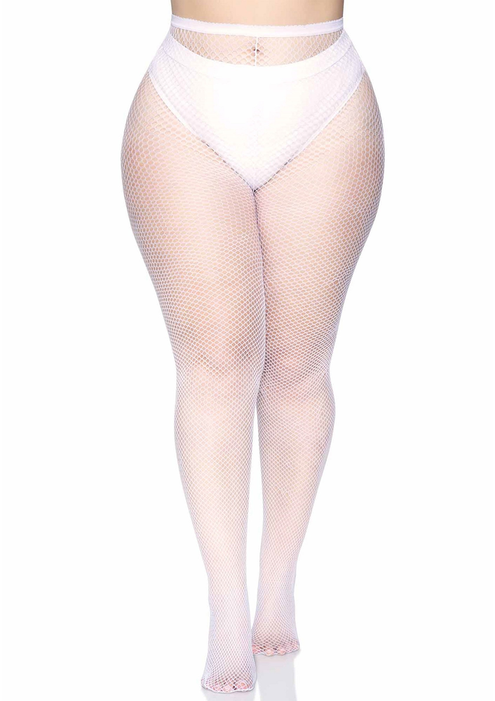 Leg Avenue Fishnet Pantyhose + WHITE O/S - 0