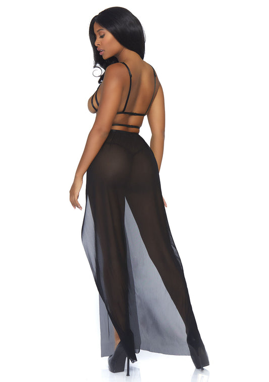 Leg Avenue Cage Maxi dress and g-string - Schwarz